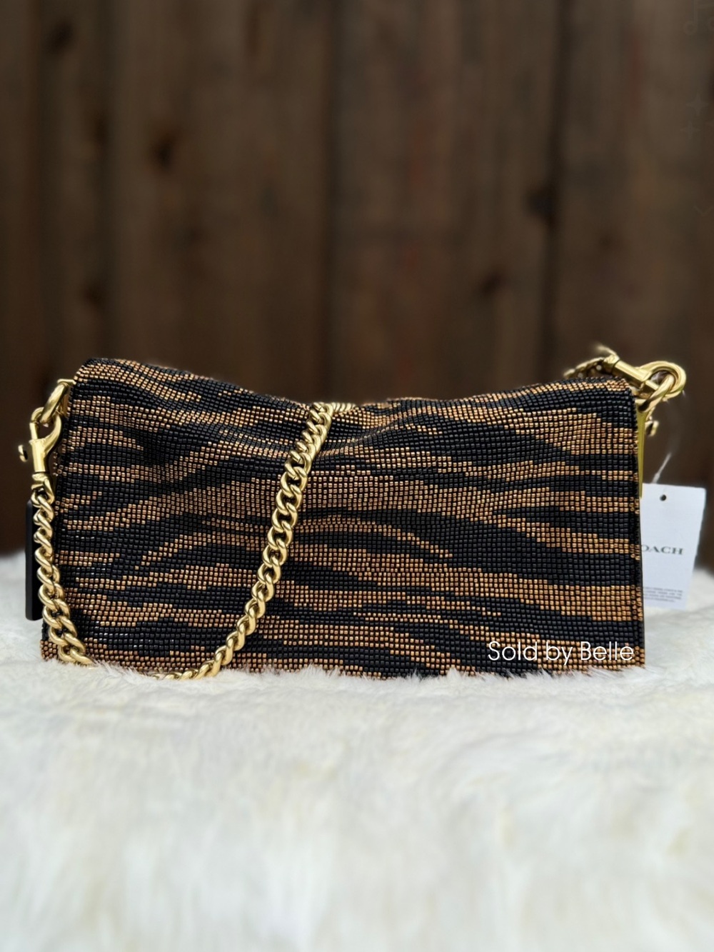 NWT Coach Tabby 26 Beaded Tiger Shoulder Bag - Picture 5 of 8